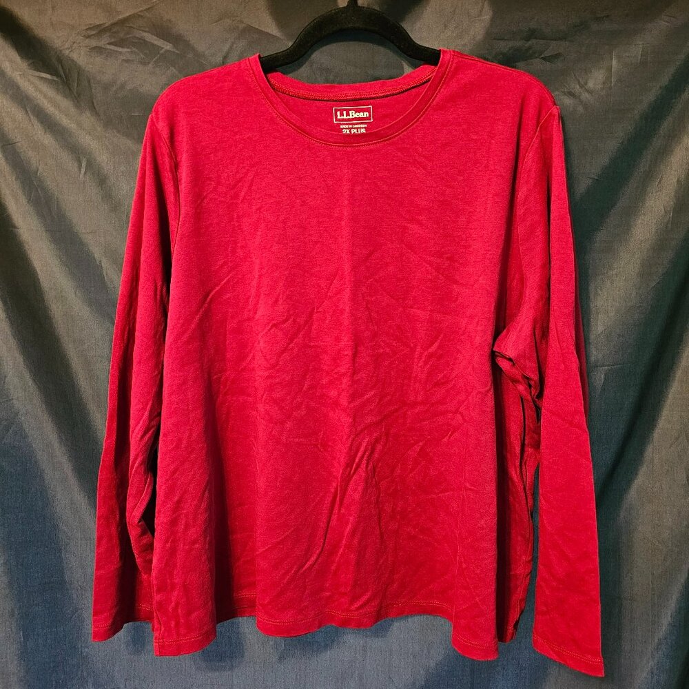 LL Bean burgundy long sleeve t-shirt. Size 2X